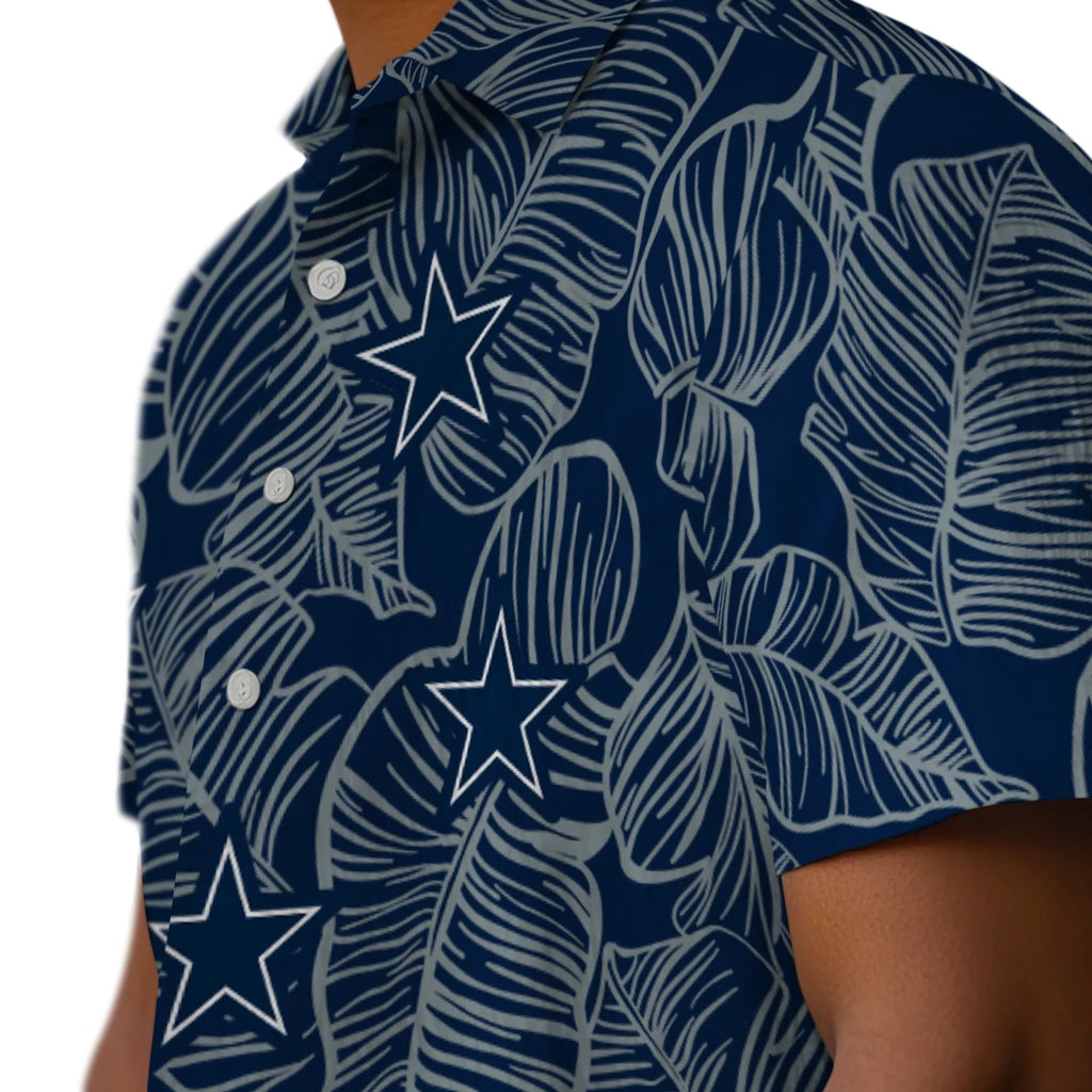 Dallas Cowboys Hawaiian Shirt - Leaf Outline | Moonbestprint