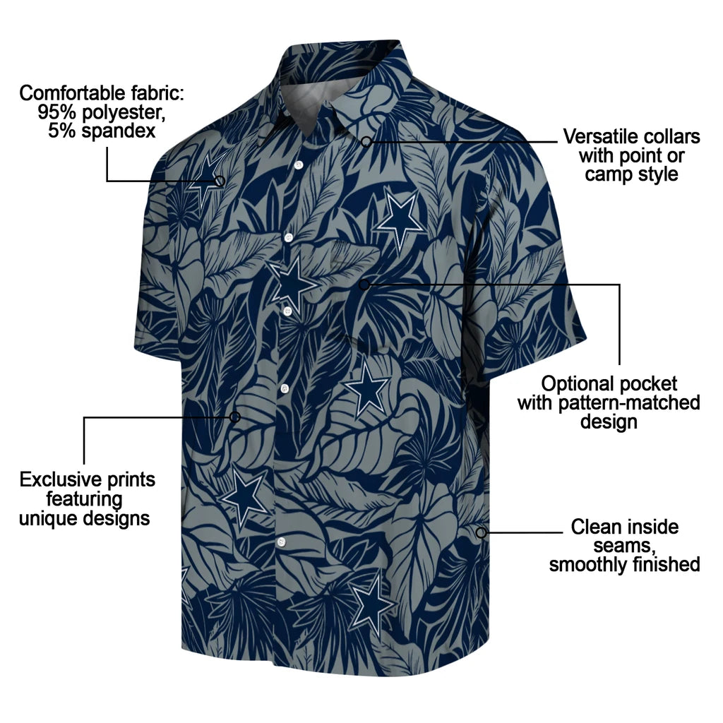 Dallas Cowboys Hawaiian Shirt - Monstera Layer | Moonbestprint