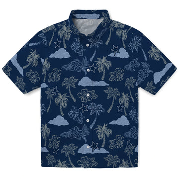 Dallas Cowboys Hawaiian Shirt - Palm And Clouds | Moonbestprint