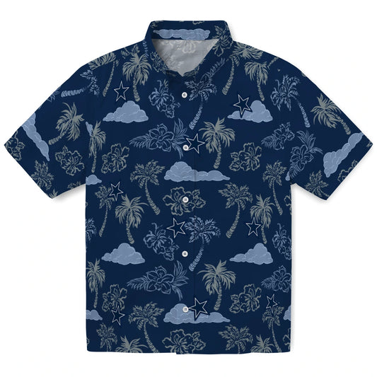 Dallas Cowboys Hawaiian Shirt - Palm And Clouds | Moonbestprint