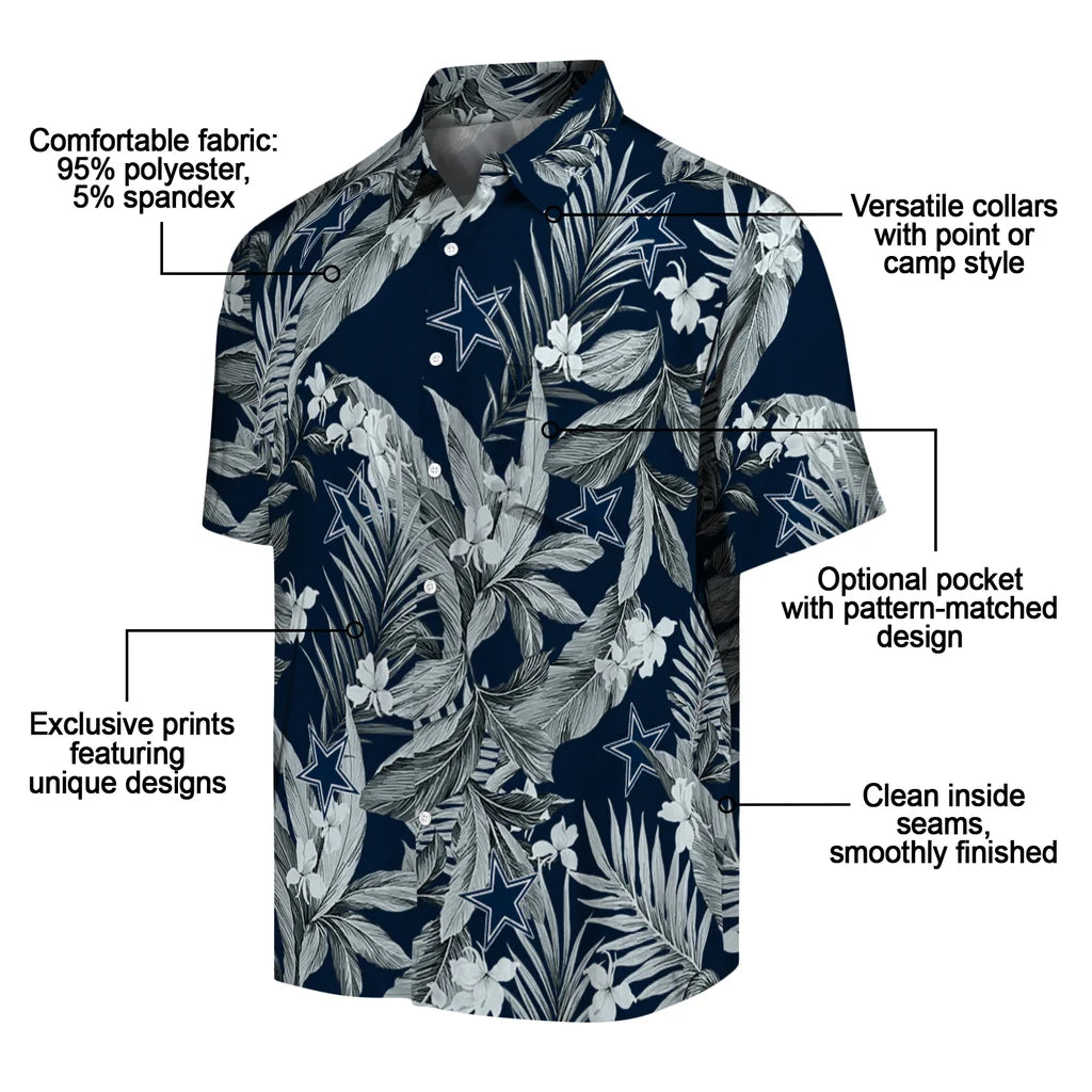 Dallas Cowboys Hawaiian Shirt - Palm Leaves | Moonbestprint