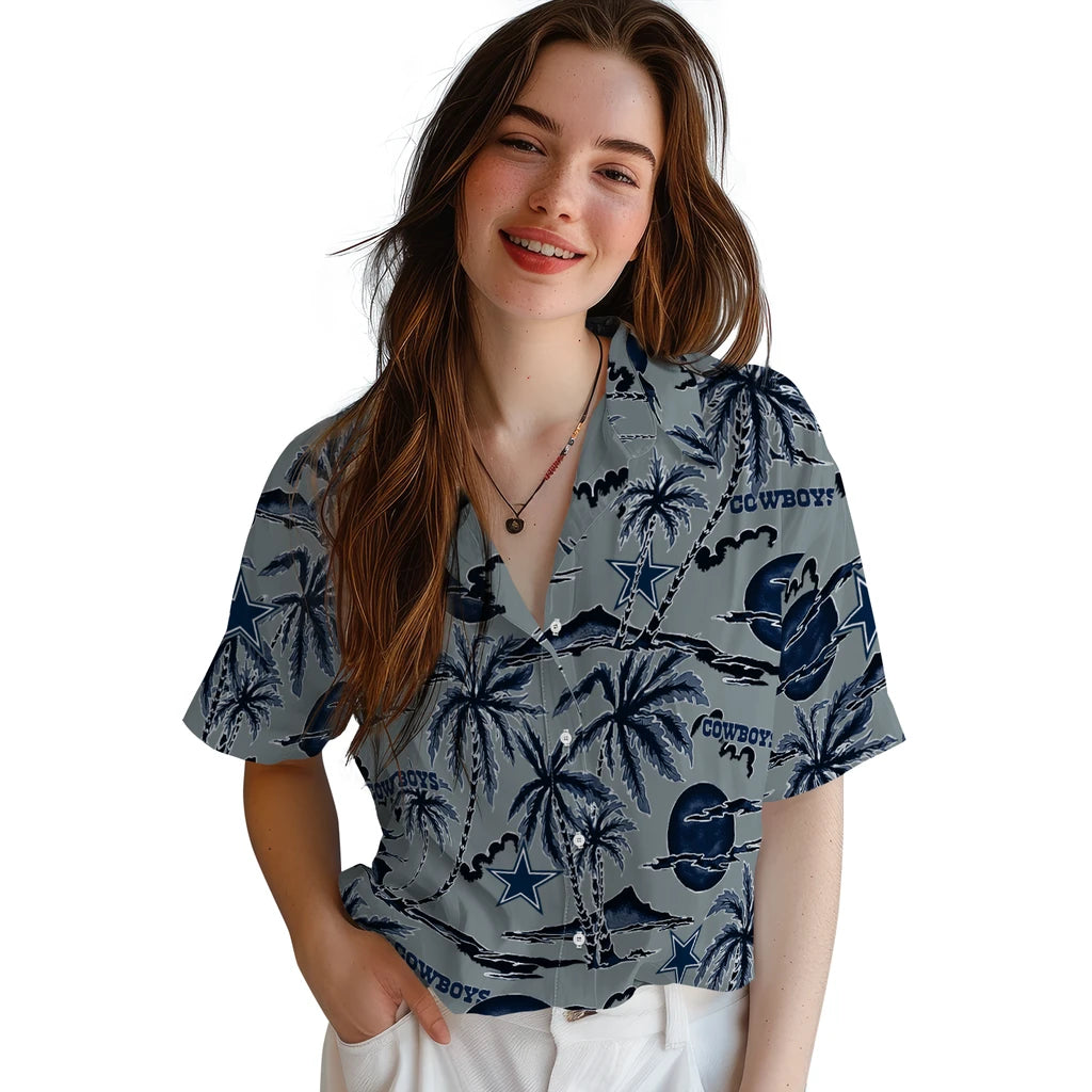 Dallas Cowboys Hawaiian Shirt - Palm Sunset | Moonbestprint