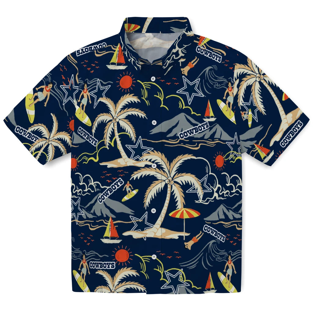Dallas Cowboys Hawaiian Shirt - Palm Tree Island | Moonbestprint
