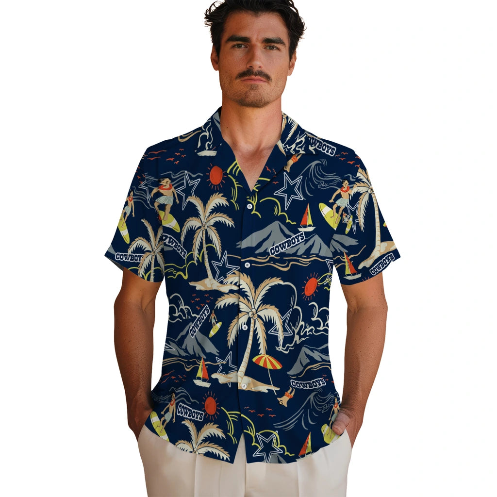 Dallas Cowboys Hawaiian Shirt - Palm Tree Island | Moonbestprint