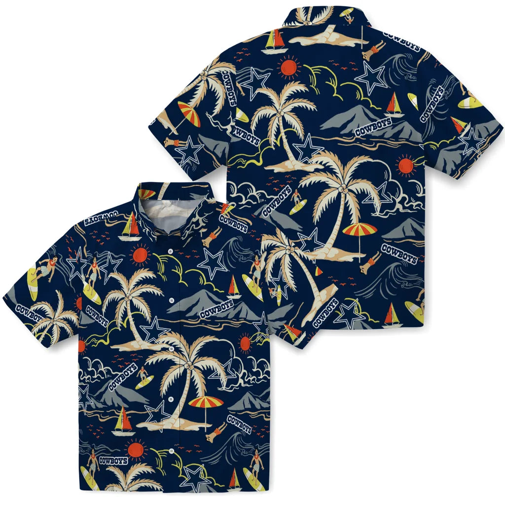 Dallas Cowboys Hawaiian Shirt - Palm Tree Island | Moonbestprint