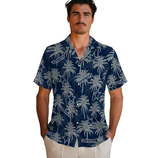 Dallas Cowboys Hawaiian Shirt - Palm Tree Motif | Moonbestprint