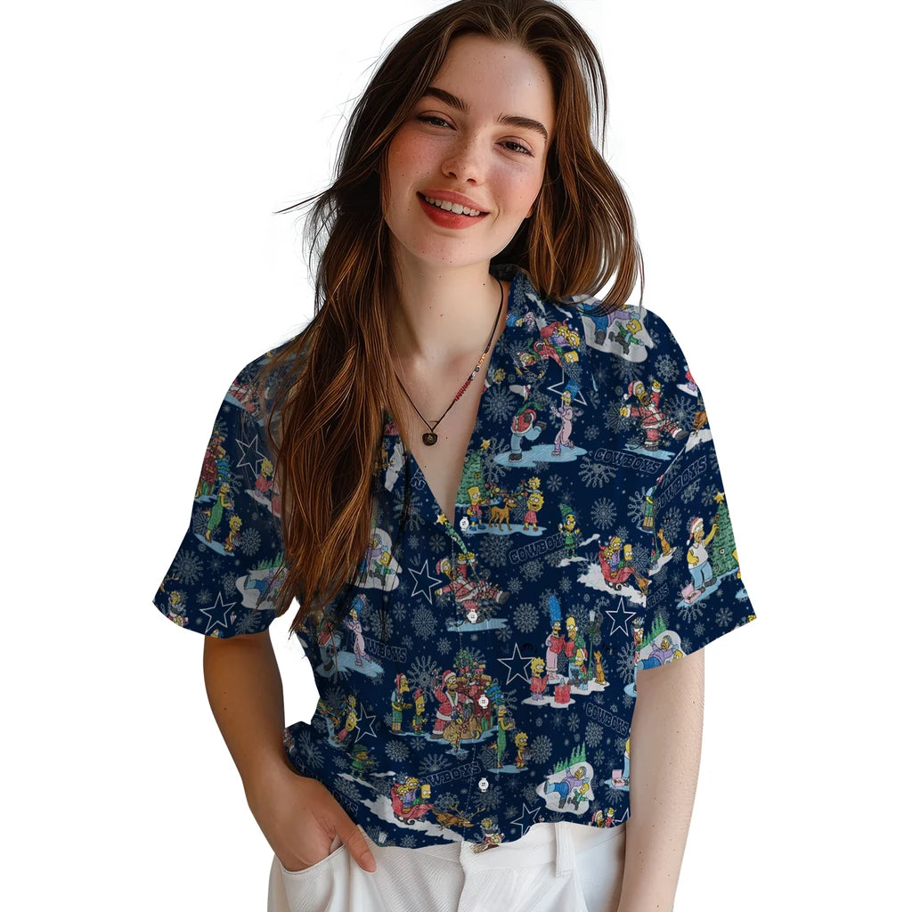 Dallas Cowboys Hawaiian Shirt - Simpsons Christmas | Moonbestprint