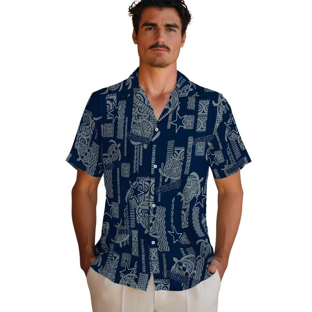 Dallas Cowboys Hawaiian Shirt - Turtle Lines | Moonbestprint