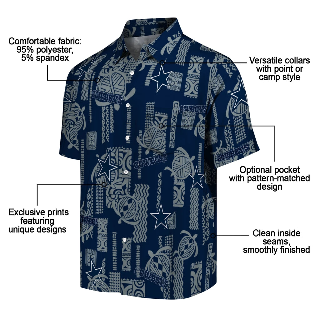 Dallas Cowboys Hawaiian Shirt - Turtle Lines | Moonbestprint