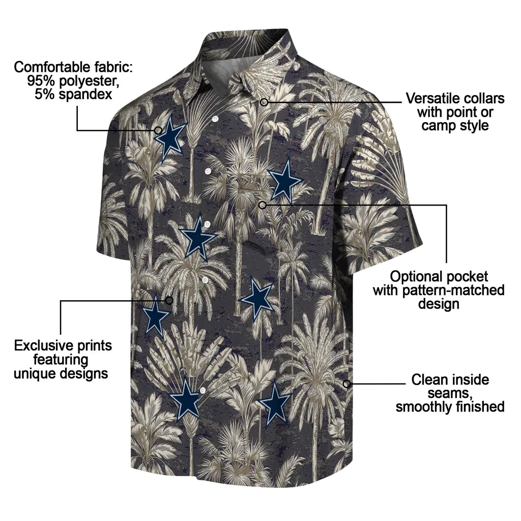 Dallas Cowboys Hawaiian Shirt - Vintage Palm Tree | Moonbestprint