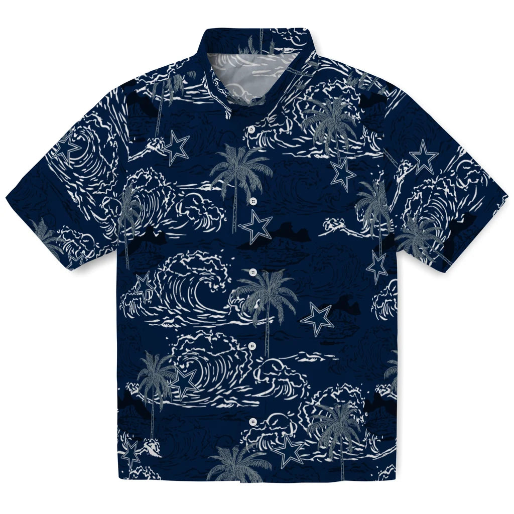 Dallas Cowboys Hawaiian Shirt - Wave Palm | Moonbestprint