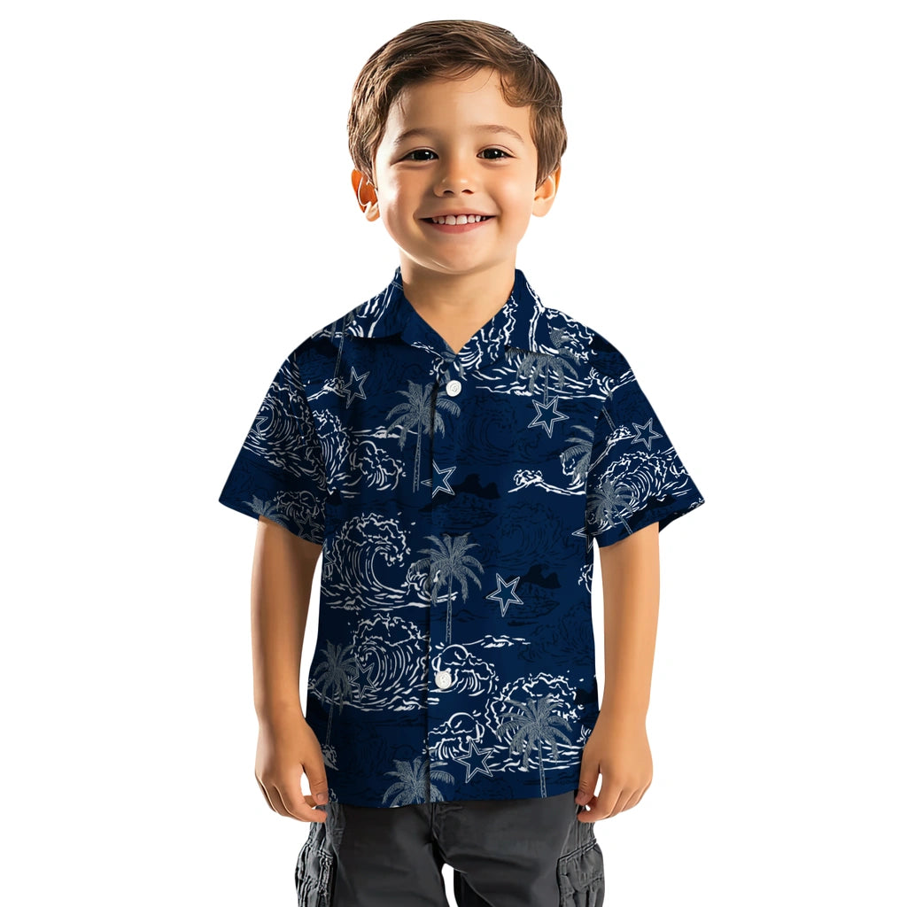 Dallas Cowboys Hawaiian Shirt - Wave Palm | Moonbestprint