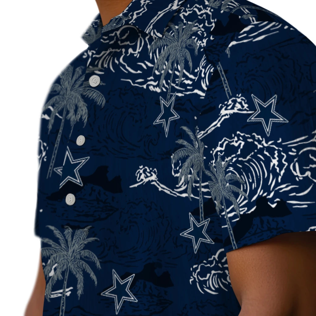 Dallas Cowboys Hawaiian Shirt - Wave Palm | Moonbestprint