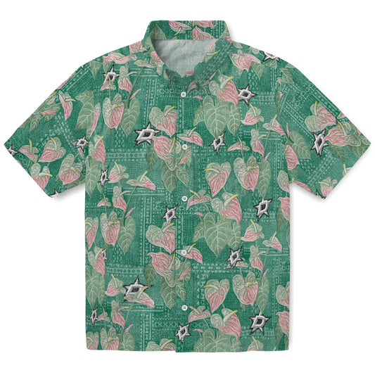 Dallas Stars Hawaiian Shirt - Anthurium Overlay | Moonbestprint