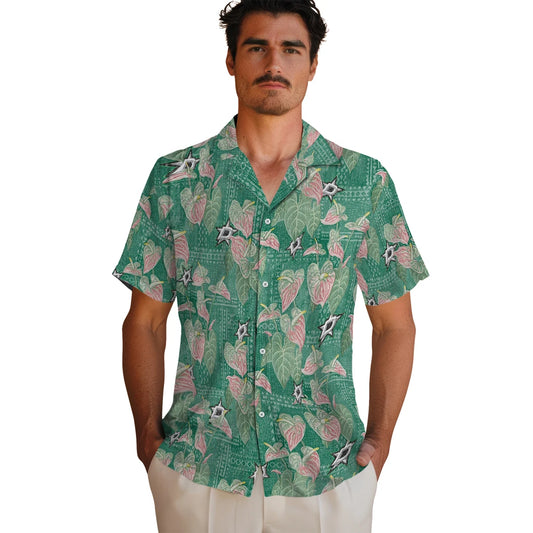 Dallas Stars Hawaiian Shirt - Anthurium Overlay | Moonbestprint