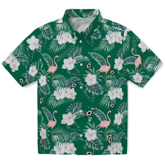 Dallas Stars Hawaiian Shirt - Flamingo and Hibiscus | Moonbestprint