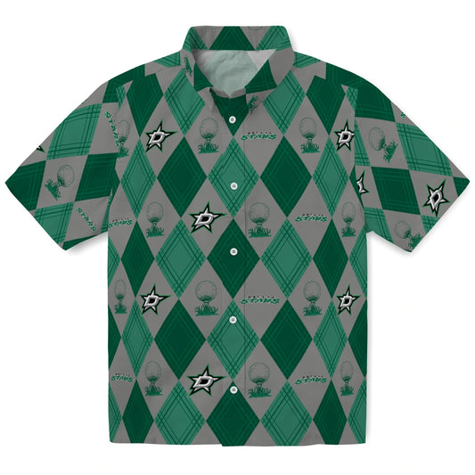 Dallas Stars Hawaiian Shirt - Golfing Plaid | Moonbestprint