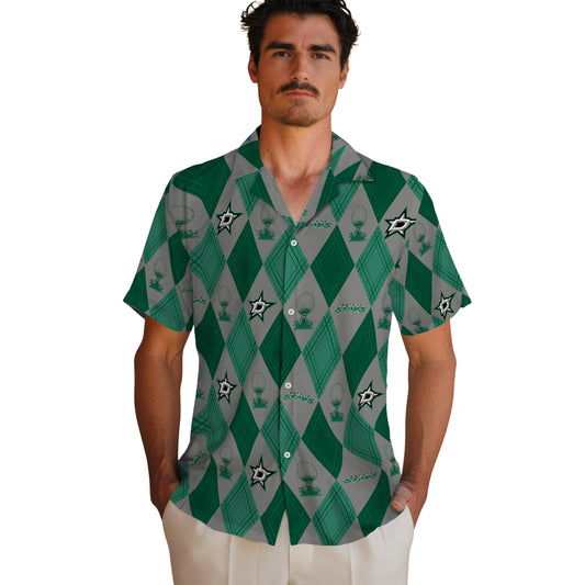 Dallas Stars Hawaiian Shirt - Golfing Plaid | Moonbestprint