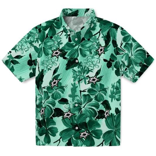 Dallas Stars Hawaiian Shirt - Hibiscus Arrangement | Moonbestprint