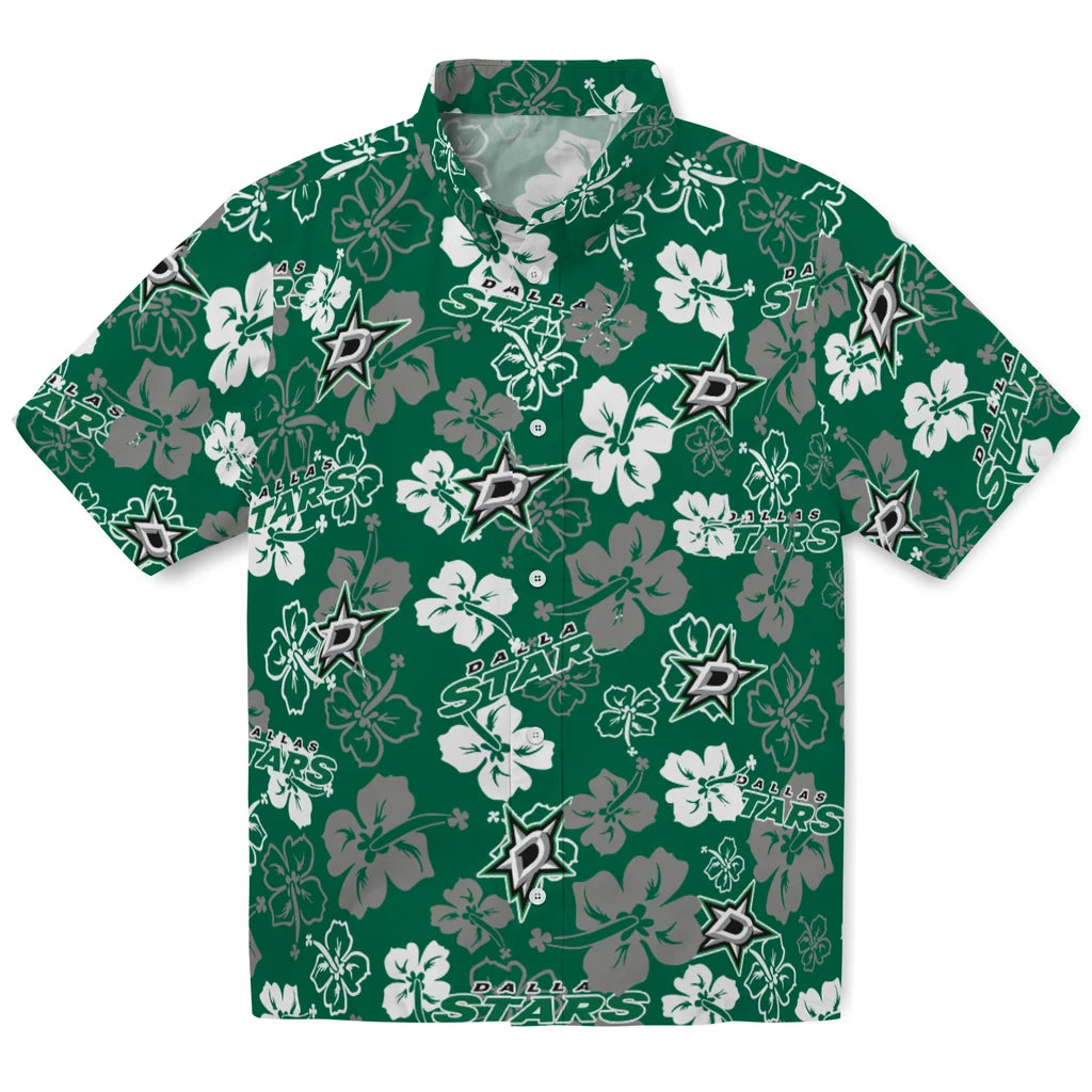 Dallas Stars Hibiscus Bloom Hawaiian Shirt – Moonbestprint