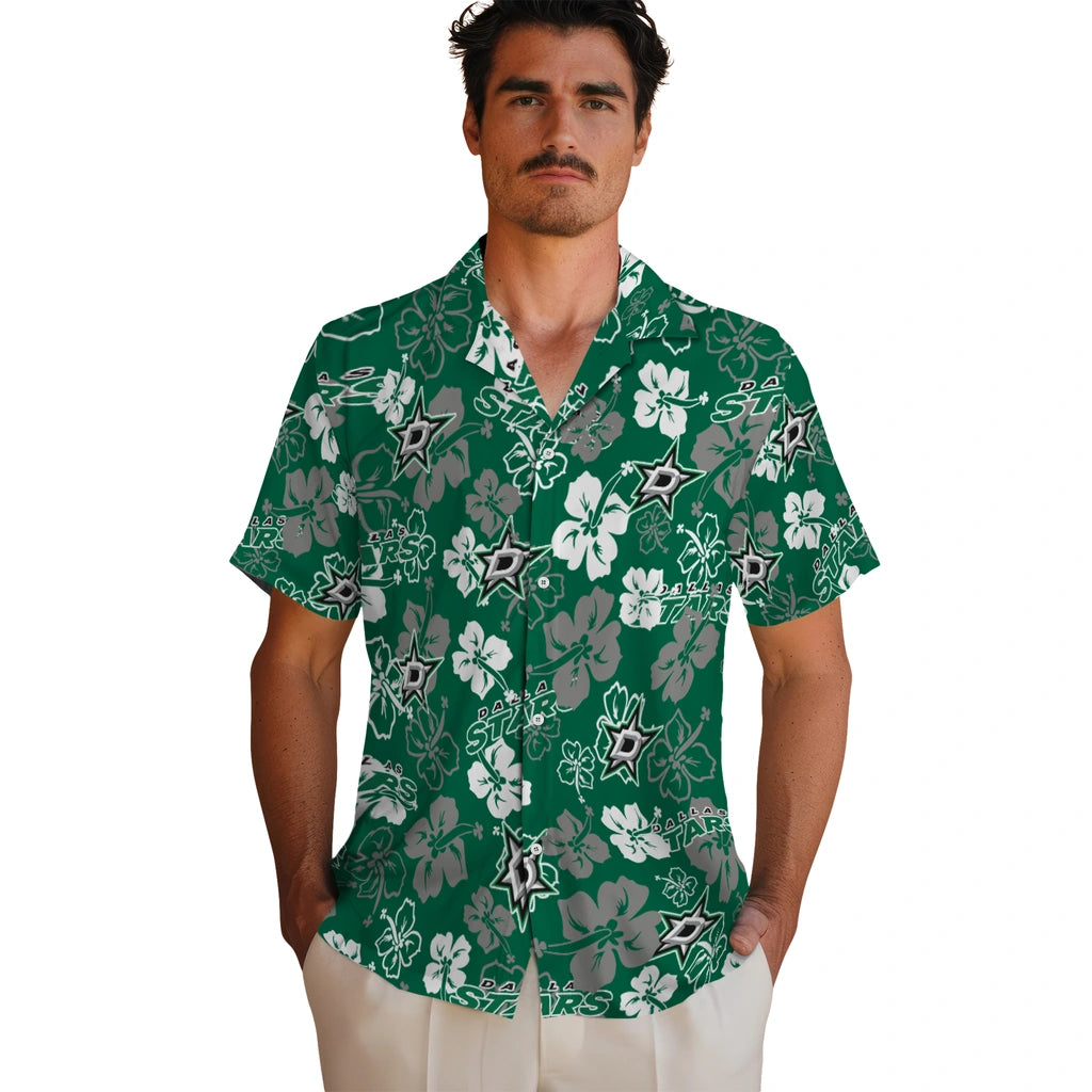 Dallas Stars Hibiscus Bloom Hawaiian Shirt – Moonbestprint