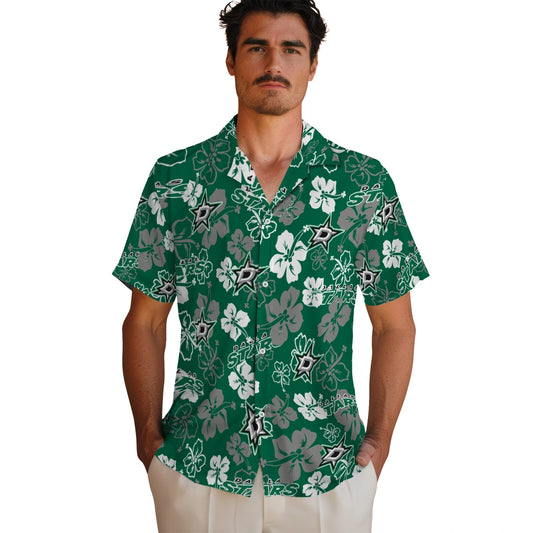 Dallas Stars Hibiscus Bloom Hawaiian Shirt – Moonbestprint