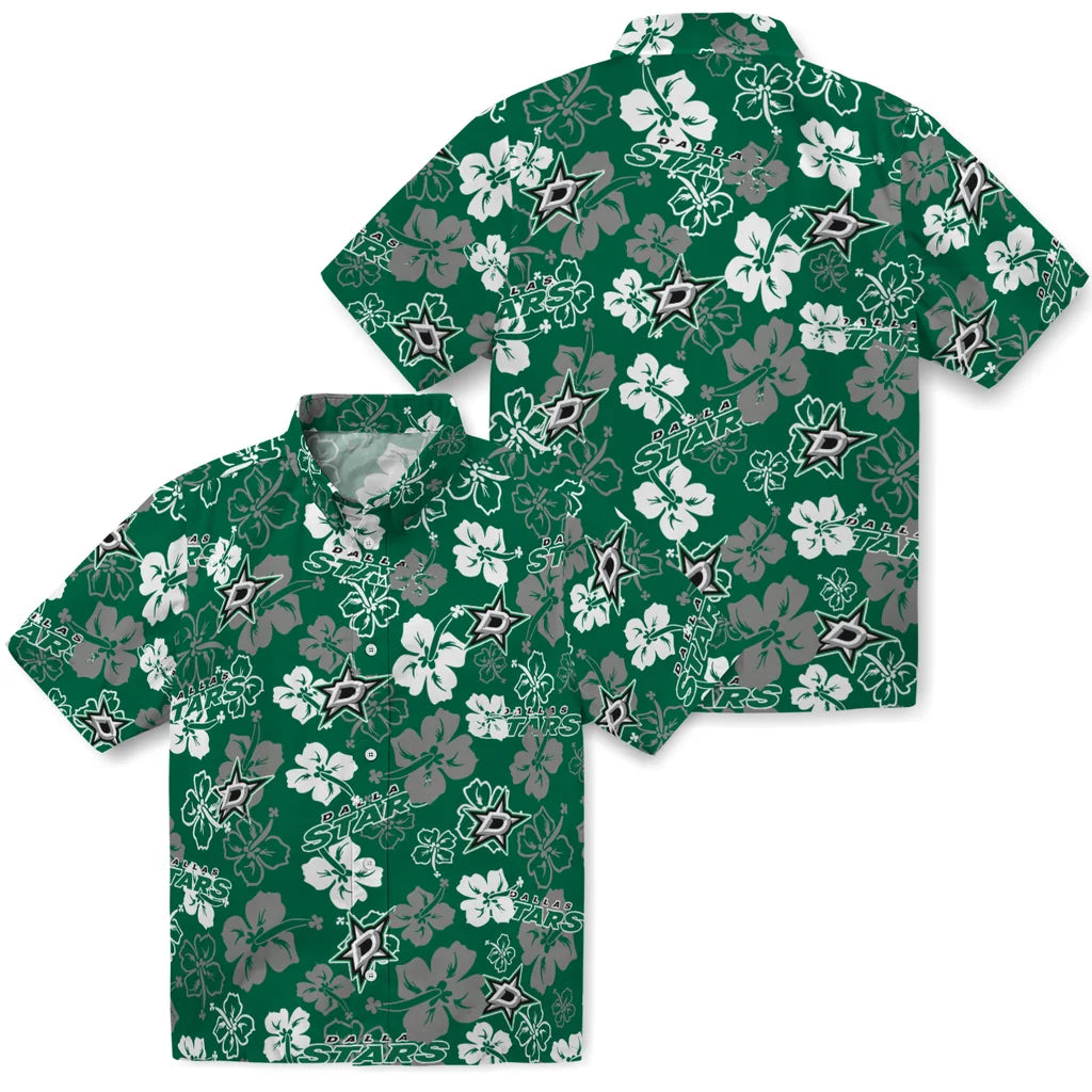 Dallas Stars Hibiscus Bloom Hawaiian Shirt – Moonbestprint