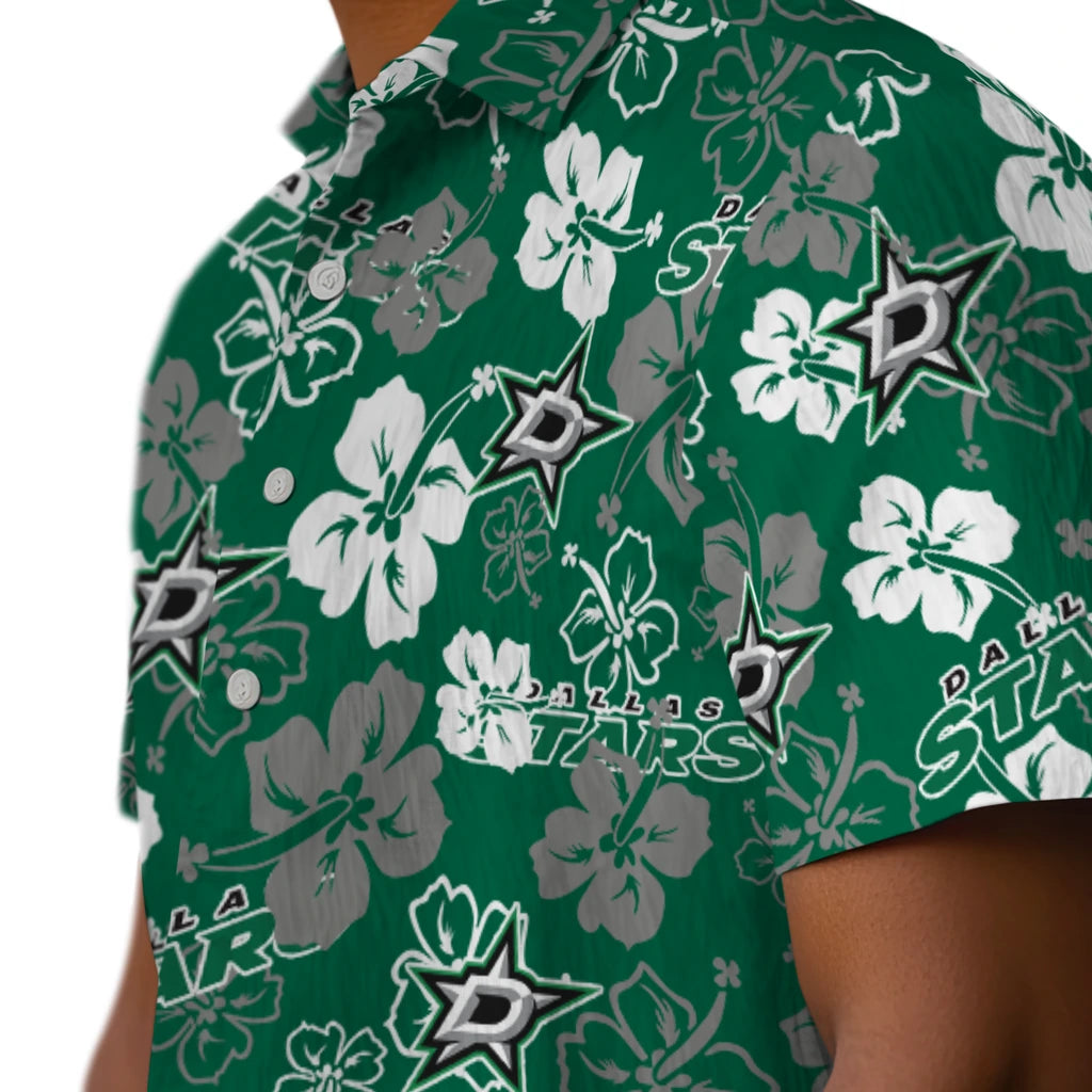 Dallas Stars Hibiscus Bloom Hawaiian Shirt – Moonbestprint