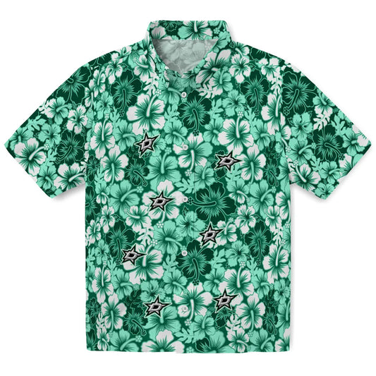 Dallas Stars Hawaiian Shirt - Hibiscus Blooms | Moonbestprint