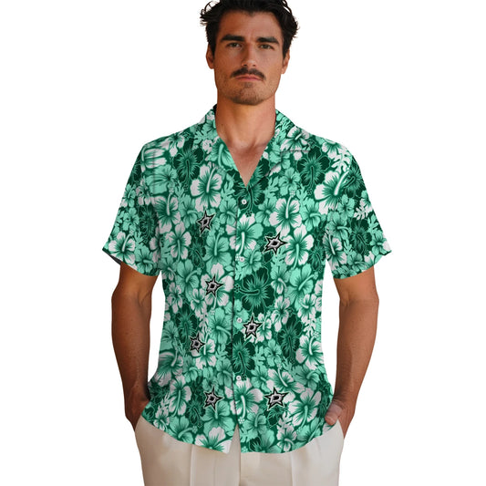 Dallas Stars Hawaiian Shirt - Hibiscus Blooms | Moonbestprint
