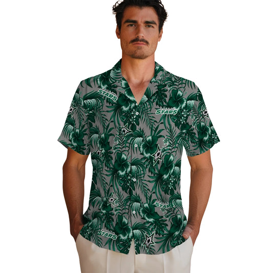 Dallas Stars Hawaiian Shirt - Hibiscus Exotic | Moonbestprint