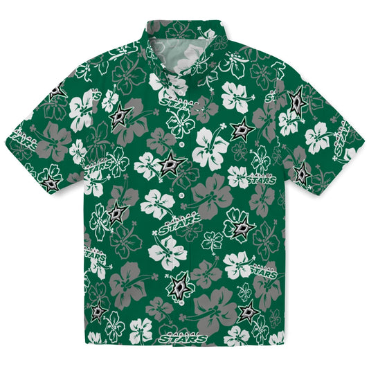 Dallas Stars Hawaiian Shirt - Hibiscus Flower Design | Moonbestprint