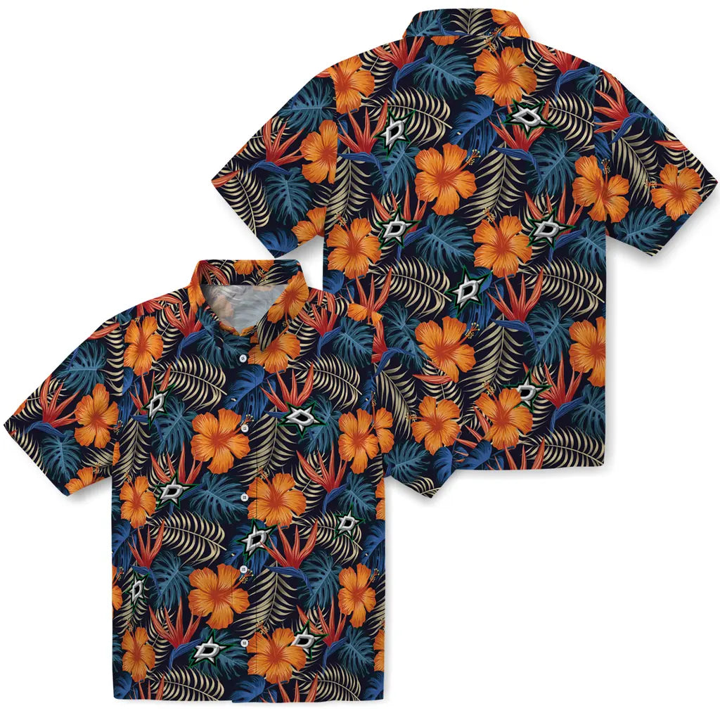Dallas Stars Hawaiian Shirt - Hibiscus Foliage | Moonbestprint