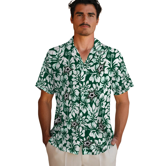Dallas Stars Hawaiian Shirt - Hibiscus Motif | Moonbestprint