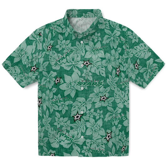 Dallas Stars Hawaiian Shirt - Hibiscus Oasis | Moonbestprint
