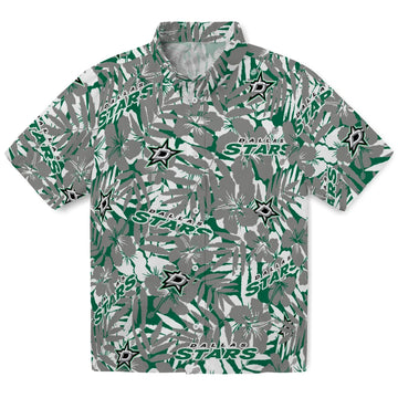 Dallas Stars Hawaiian Shirt - Hibiscus Overlay | Moonbestprint