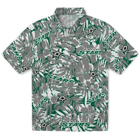 Dallas Stars Hawaiian Shirt - Hibiscus Overlay | Moonbestprint