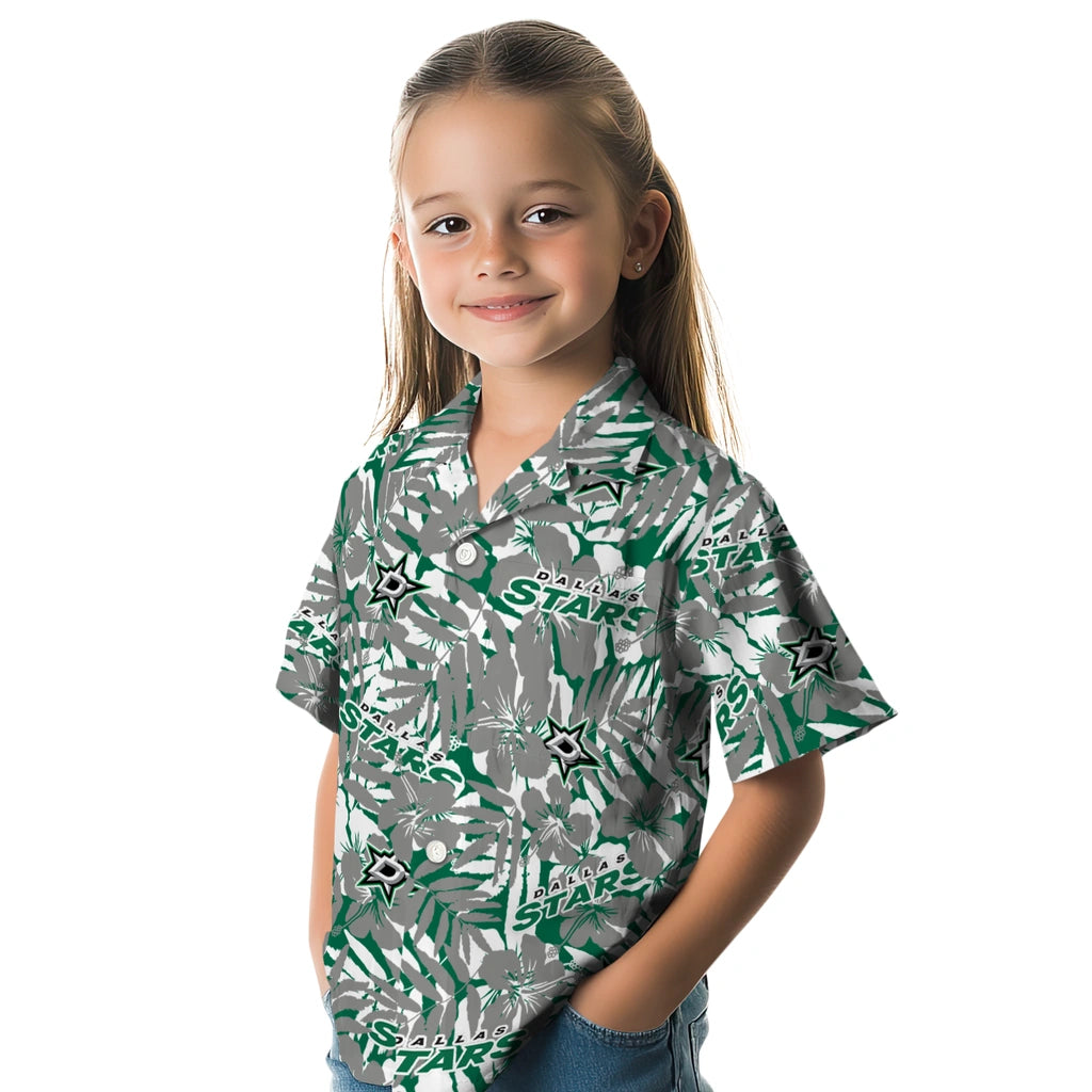 Dallas Stars Hawaiian Shirt - Hibiscus Overlay | Moonbestprint