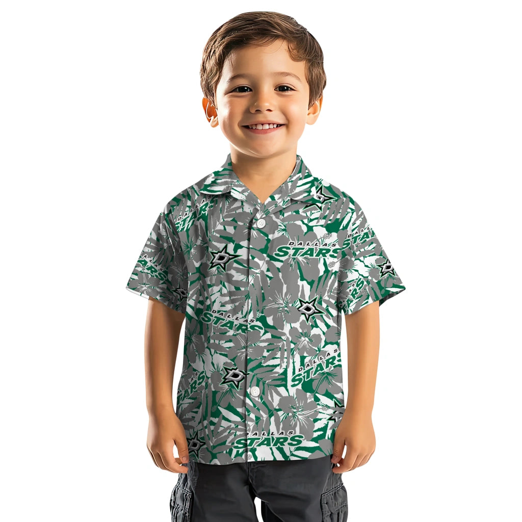 Dallas Stars Hawaiian Shirt - Hibiscus Overlay | Moonbestprint