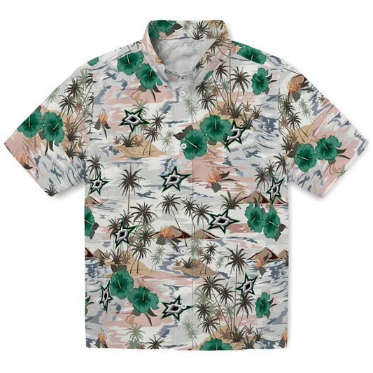 Dallas Stars Hawaiian Shirt - Hibiscus Seaside | Moonbestprint
