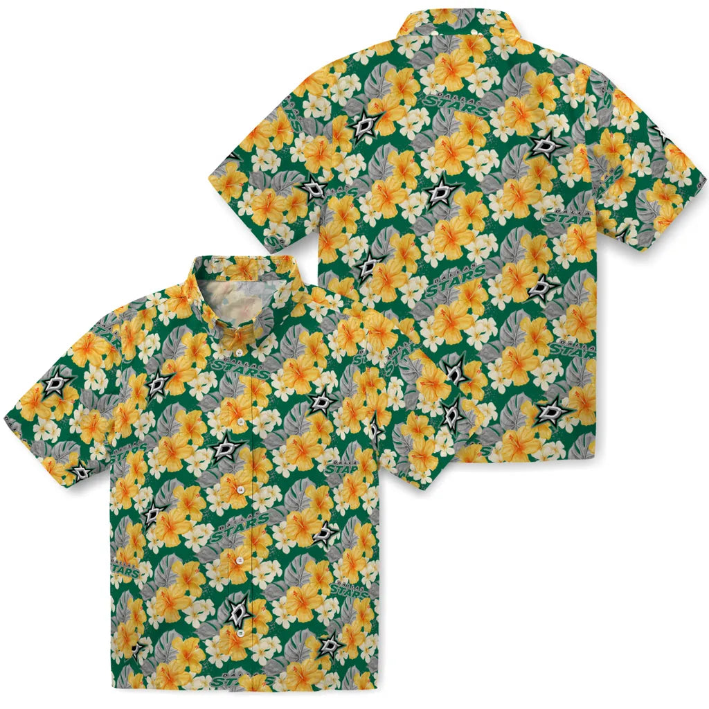Dallas Stars Hawaiian Shirt - Hibiscus Tropics | Moonbestprint