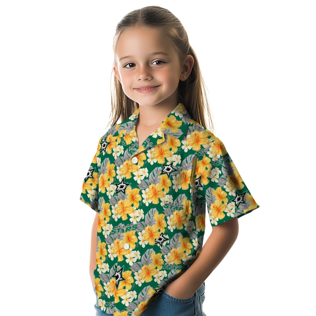 Dallas Stars Hawaiian Shirt - Hibiscus Tropics | Moonbestprint