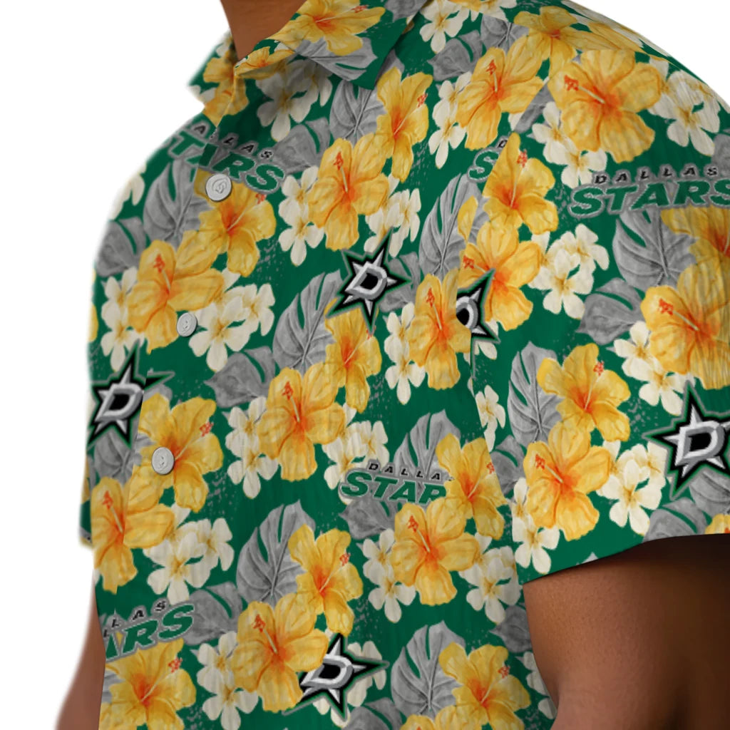 Dallas Stars Hawaiian Shirt - Hibiscus Tropics | Moonbestprint