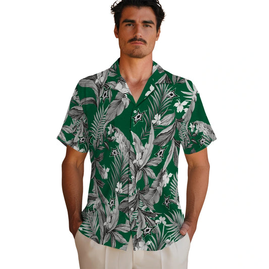 Dallas Stars Hawaiian Shirt - Palm Leaves | Moonbestprint