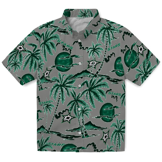 Dallas Stars Hawaiian Shirt - Palm Sunset | Moonbestprint