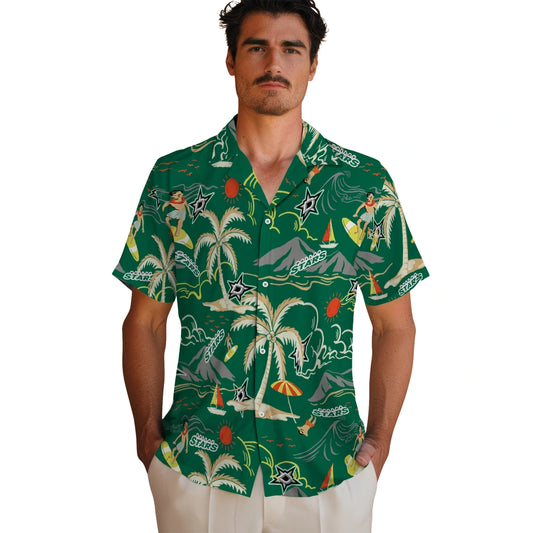 Dallas Stars Hawaiian Shirt - Palm Tree Island | Moonbestprint