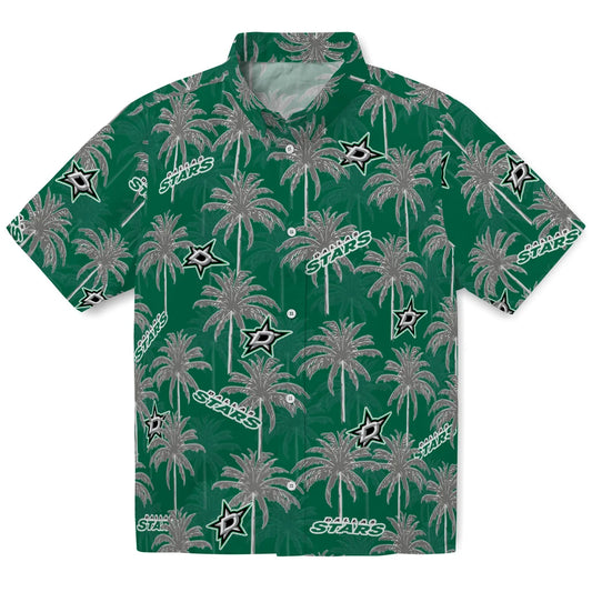 Dallas Stars Hawaiian Shirt - Palm Tree Motif | Moonbestprint
