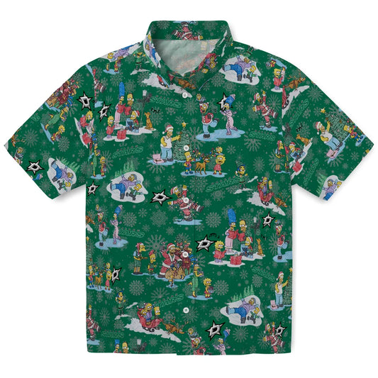 Dallas Stars Hawaiian Shirt - Simpsons Christmas | Moonbestprint