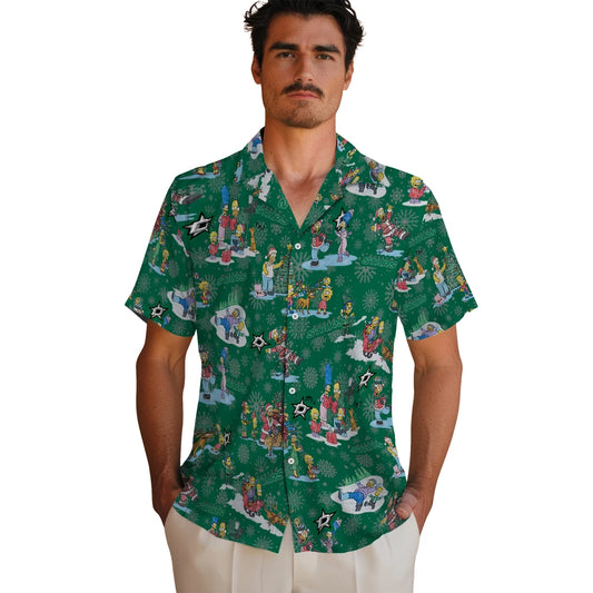 Dallas Stars Hawaiian Shirt - Simpsons Christmas | Moonbestprint
