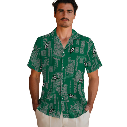 Dallas Stars Hawaiian Shirt - Turtle Lines | Moonbestprint